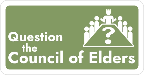 A group of luthiers around a table in a ceremony style. Ask questions of the council of elders